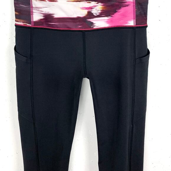 Lululemon Womens Pace Rival Crop Leggings Black Berry Rumble Multi Luxtreme 6 - Picture 6 of 10